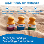 Solar Buddies Sunscreen Applicator - Pink & Green Duo - BPA-Free Refillable Roll on Sponge Sunscreen, Suncream & Lotion Applicator For Kids, Adults & Families - Holds 3.4fl oz, Perfect Size for Travel