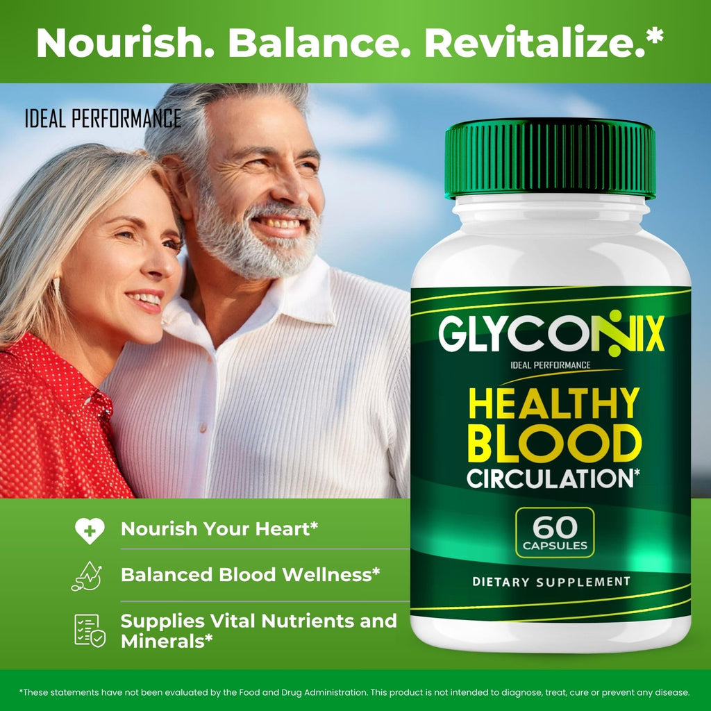 Glyconix Blood Optimizer Capsules, Official Glyconix Advanced Blood Formula Supplement Pills - Maximum Strength, All Natural Healthy Circulation & Stable Levels, Glyco Nix Health Reviews (3 Pack)
