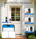Veise RZ07 Fingerprint Smart Lock, 7-in-1 Smart Locks for Front Door, Keyless Entry Door Lock with App Control, Biometric Electronic Touchscreen Keypad Deadbolt, Matte Black
