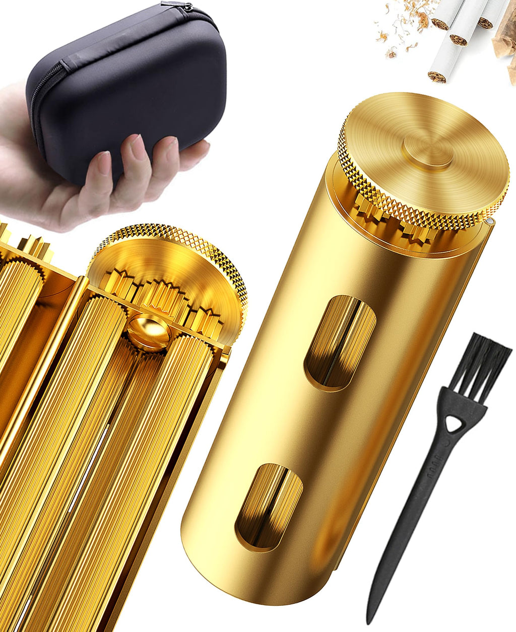 Vintage Za Roller, Za Wheel Roller, 2025 New Pure Copper Roller Machine, Solid Brass Roller, Use with 70 mm Papers, Elegant and Luxurious Roller for Men and Women