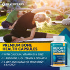 Height Growth Maximizer - Natural Pills to Help You Grow Taller Made in USA with Calcium, Zinc, GABA & Vitamin D3 for Bone Strength, Joint Support* - Free of Hormone, 60 Count (Pack of 1)