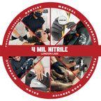 London Labs Synsafe 4 Mil -Black Nitrile Exam Gloves –Disposable Latex Free & Powder Free – Extra Strong, Rubber Gloves – First Aid Kit, Medical, EMT, Cleaning, Cooking | Bulk Case of (1000 ct)