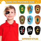 Panelee Adhesive Eye Patches for Kids Boys Bulk Halloween Pirate Toddler Eye Patch Breathable Material, Light Blocking Cotton Colorful and Fun Designs for Boys, 9 Styles(45 Pcs)