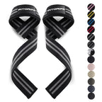 Fitgriff�� Lifting Wrist Straps for Weightlifting, Gym, Deadlift, Workout (Made of Premium Cotton & Padded) - Men & Women (Standard, Black/Grey)