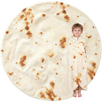 LetsFunny Burrito Tortilla Throw Blanket, Funny Realistic Food Blanket,47in