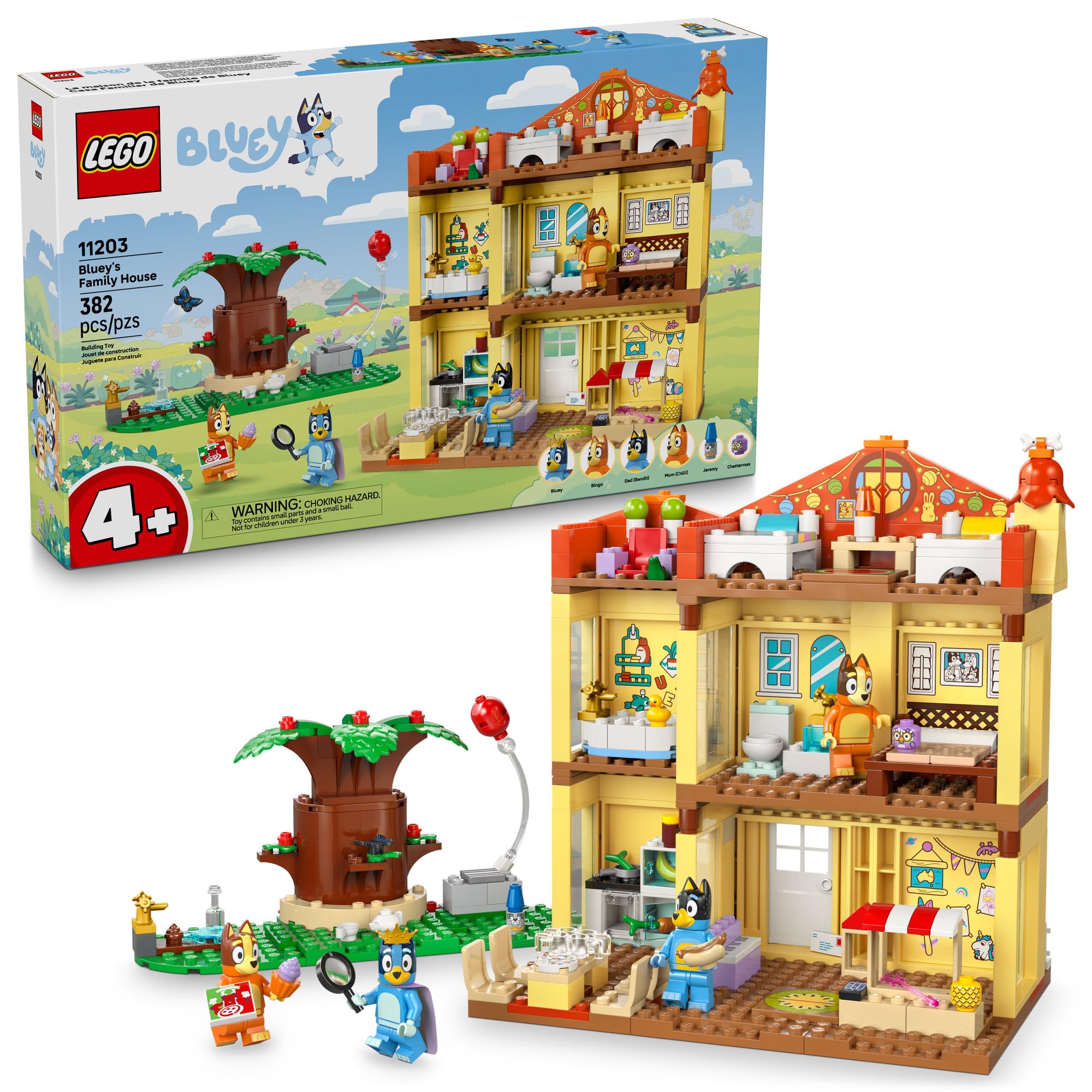 LEGO Bluey: Bluey’s Family House - Toddler Toy for 4 Year Old Boys and Girls - House Playset Includes Bluey and 5 Popular Characters - Great Birthday Gift Idea for Preschoolers - 11203