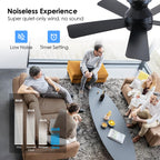 41 inch Ceiling Fans with Lights, Black Flush Mount Ceiling Fan with Remote, 3CCT, LED Dimmable, Reversible, 6 Fan Speeds, Quite Low Profile Ceiling Fan with Lights Modern Bedroom Kitchen Indoor