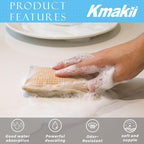 KMAKII Bamboo Kitchen Sponges,Dish Sponge,Super Absorbent Cleaning Sponges, Pack of 12