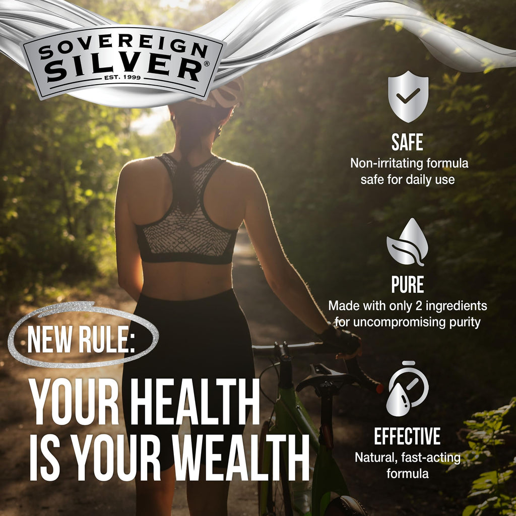 Sovereign Silver Bio-Active Colloidal Silver Hydrosol for Immune Support - 10ppm - 2oz - Nasal Spray - Pack of 2