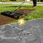 Lawn Leveling Rake,30x10 Inch Ground Plate,72 Inch Adjustable Long Handle Yard Level Tool with Curved Edge,Heavy Duty Large Landscaping Lawn Leveler for Grass, Golf Field, Soil Sand Dirt Spreader