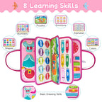 Freebear Busy Board Toddler Travel Toys Quiet Book Sensory Board for Toddlers 1 2 3 4, Montessori Educational Toys for 3 4 Year Old Girls Boys Gift, Princess