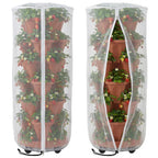 2 Pcs Vertical Plant Pot Insect Netting with Zipper, 59"x22" Stackable Planter Garden Net Cover, 6 to 7 Tier Planter Pot Insect Bird Barrier Protection Mesh for Strawberry Herb Flower Fruit Vegetable