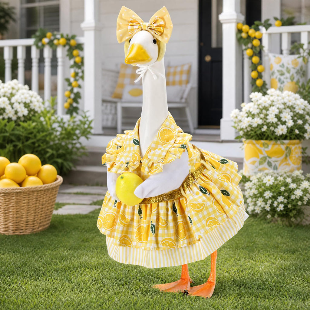 EKOREST Summer Porch Goose Outfits for 23 Inch Lawn Statue