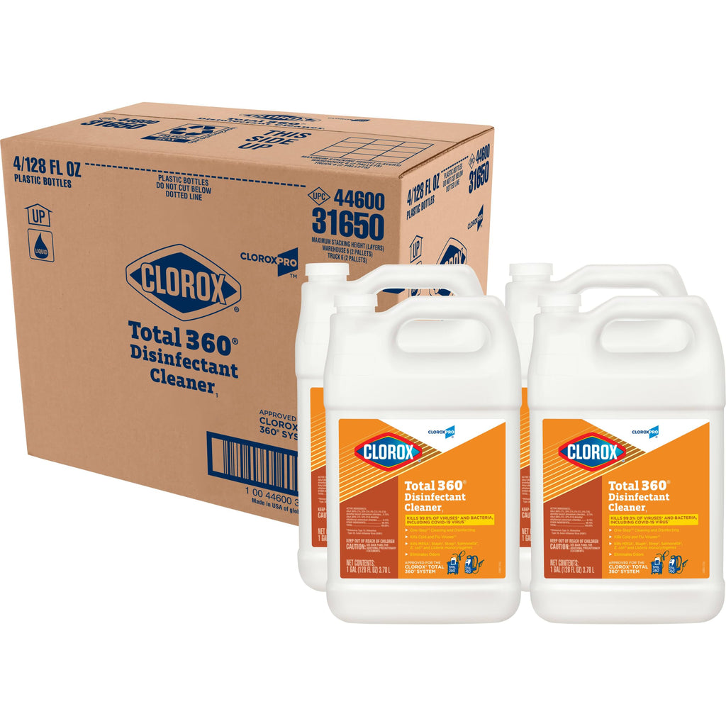 CloroxPro Total 360 Disinfectant Cleaner, Industrial Cleaning and Disinfecting Spray, 128 Ounces Each (4 Pack) - 31650
