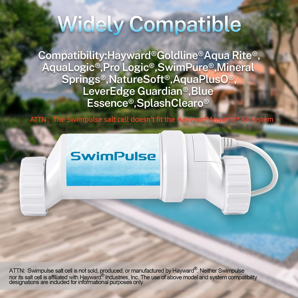 Swimpulse Salt Cell - up to 25,000 Gallons Swimming Pool Chlornie Generator,Salt Cell for Pool, Chlorination Pool Salt Cell Fits for Hayward W3T-Cell-9 BL1T9H