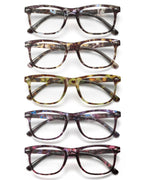 JOLISU Reading Glasses For Women - 5 Pack Stylish Readers For Womens Men Spring Hinge Eyeglasses -Blue Light Blocking Protection Frame (1.75)