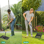 Lawn Leveling Rake, 17x10 Heavy Duty Lawn Leveler with Adjustable Handle Dirt Ground Level Tool for Yard Garden (60 Inch)