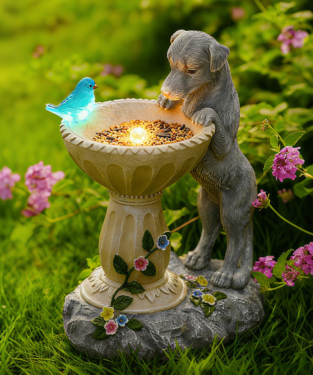Nacome Solar Dog Garden Statues: Weatherproof Resin Decor