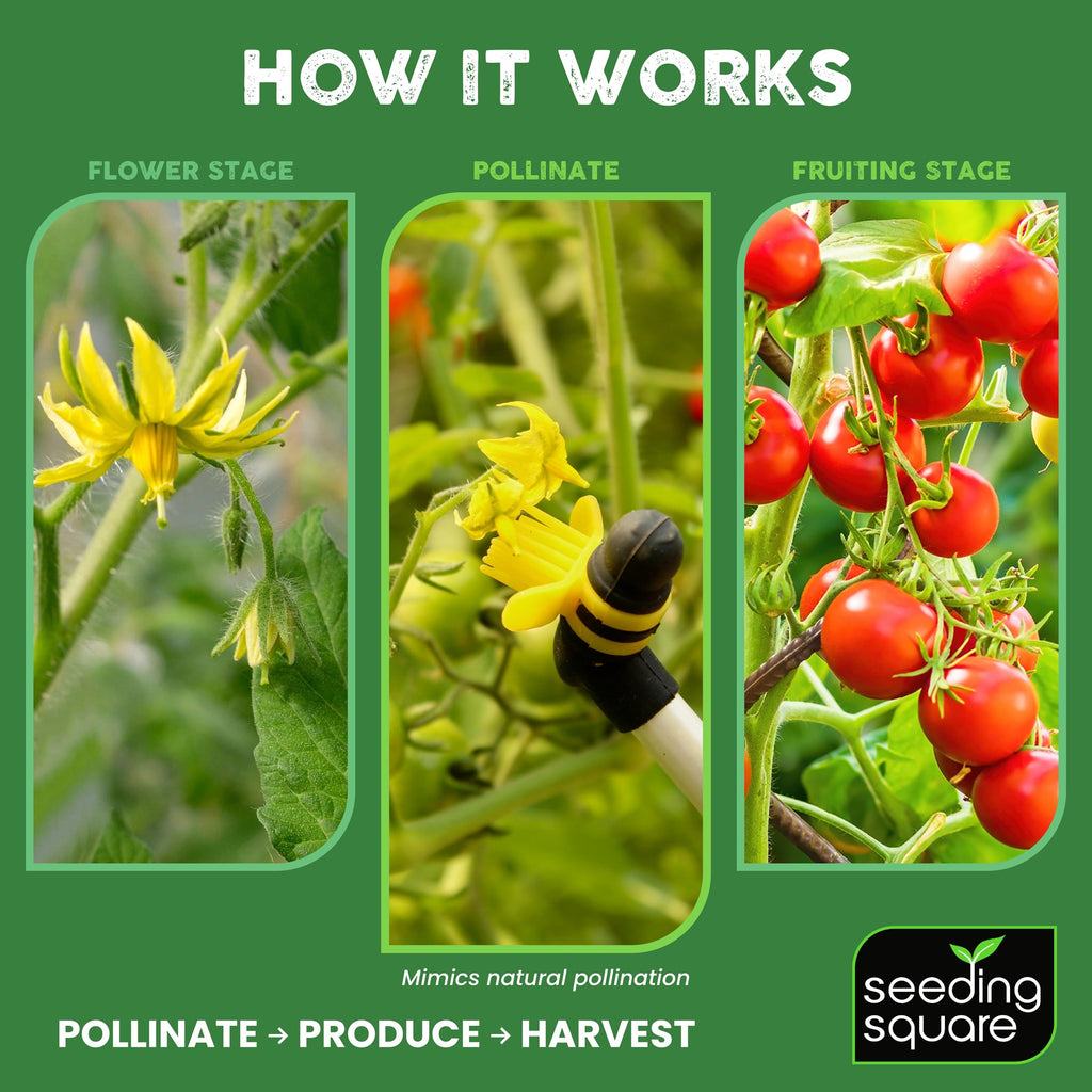 Handheld Pollinator Tool with Soft Silicone Brush for Indoor Garden Flowers