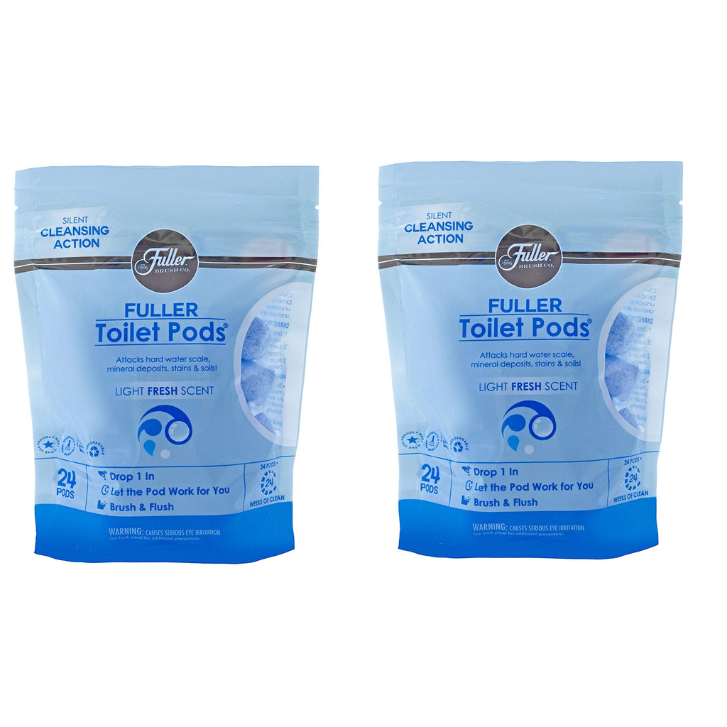 Fuller Brush Toilet Bowl Cleaner Pods - Water Soluble Tablet Cleansers, Cleans Descales & Refreshes Bathroom Toilets Removes Odors Soils & Stains Light Fresh Scent Ideal for Homes & Businesses 2-Pack