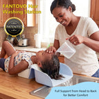 FANTOVO Hair Washing Station for Kids, Portable Hair Washing Basin with Ergonomic Neck Support for Home Sink, Tear-Free Shampoo Bowl for Kids & Toddlers