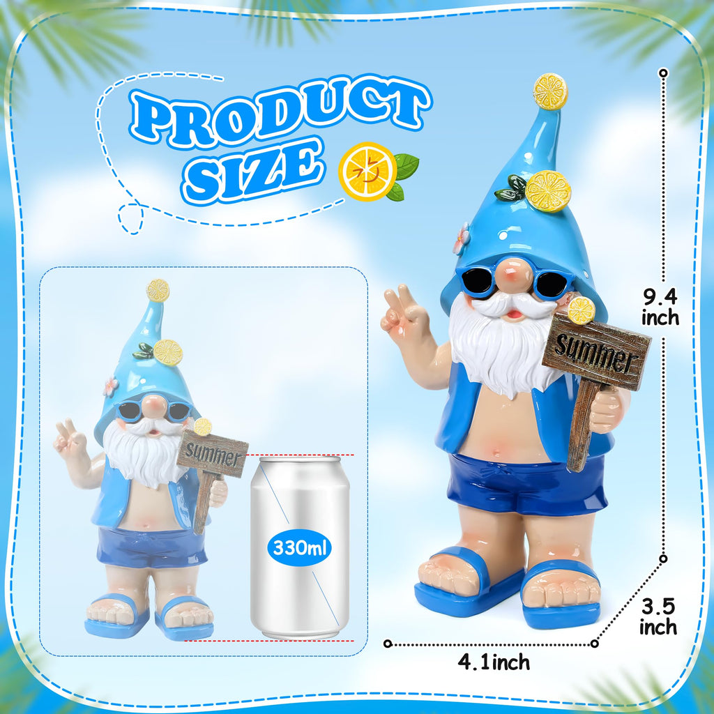 Garden Summer Gnomes Statue Coastal Decor for Outdoor Beach Gift for Women