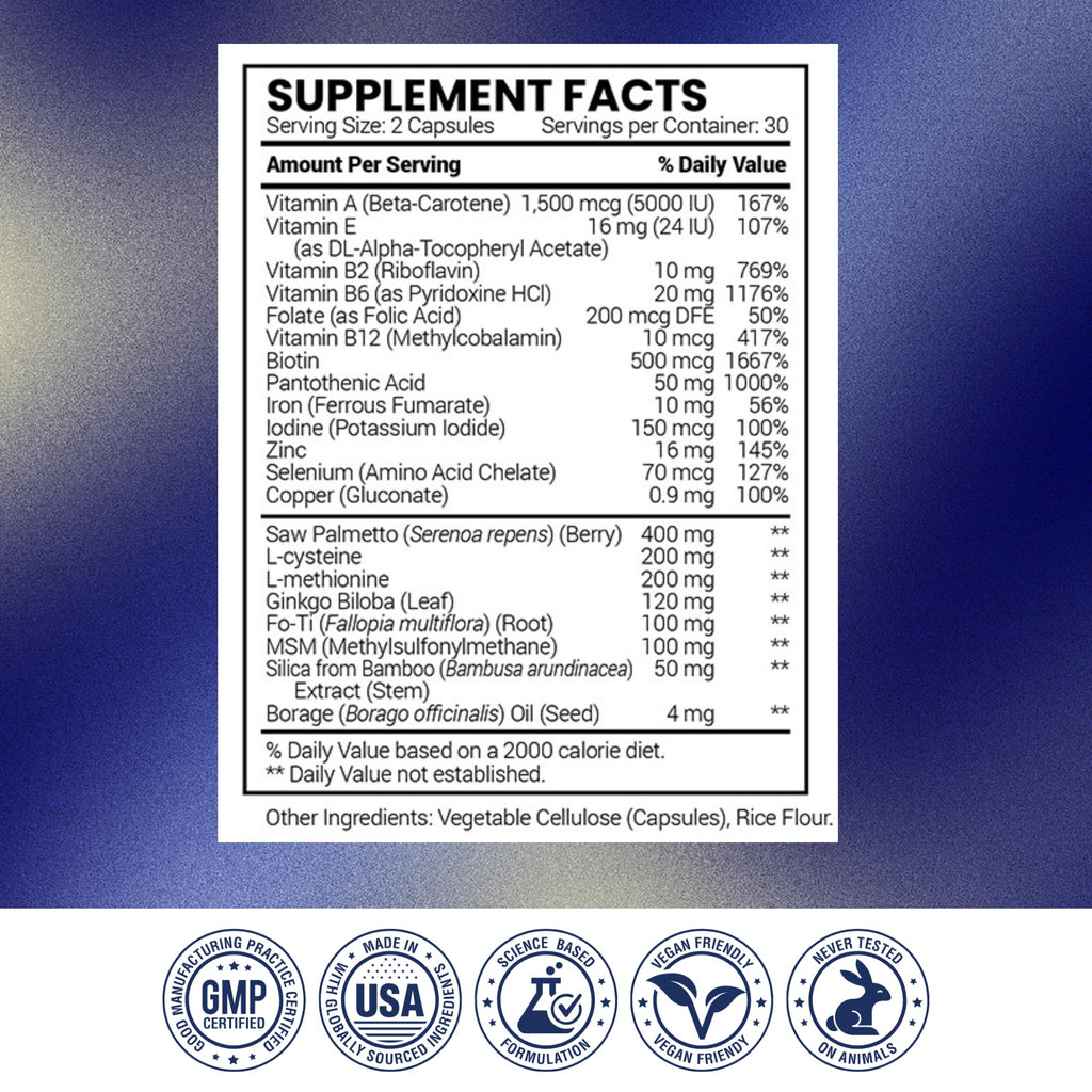 Research Verified Hair Growth Support - with Biotin, DHT Blockers & Vitamins - Hair Growth and Hair Loss Prevention, 1 Bottle (1 Month Supply)