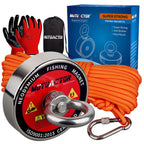 MUTUACTOR Fishing Magnets 700lbs Strong Pulling Force, Retrieval Magnet N52 Neodymium Magnets with 20m(66feet) Durable Rope, Φ2.95''Powerful Magnet for Fishing and Magnetic Recovery Salvage in Water