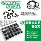 Aienxn 330PCS Snap Rings Kit, E Clips Kit (2-12MM) and C Clips Kit (5-16MM)