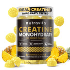 Nutravita NSF Certified Creatine Gummy - Creatine Monohydrate Gummies for Men & Women-5g of Creatine Monohydrate per Serving - Sugar Free,Vegan,Pineapple Flavor, 120 Count