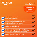 Amazon Basic Care Premium Saline Nasal Moisturizing Spray for Allergy Relief, Non-Medicated Relief for Dry Nose, 1.5 fl oz (1-Pack), Clear
