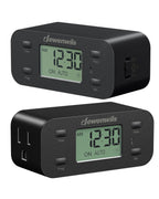 DEWENWILS 24 Hour Programmable Digital Timer Outlet with 1 Grounded Outlet, 2 Pack Timers for Electrical Outlets, 3 Prong Light Timer for Indoor Lamp Fan Aquarium, 125V/15A/1000W, 1/2 HP, Black
