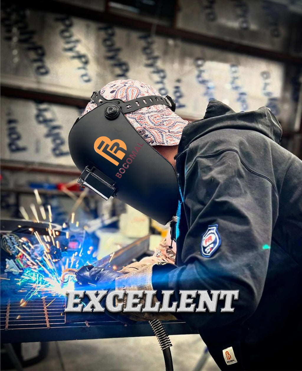 BOCOMAL Welding Cap CAT2 Flame Resistant Midweight 6 Pannel Welder Hats 7 5/8