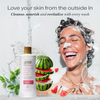 RAW SUGAR Watermelon Mint Refresh Gentle & Hydrating Body Wash, 20 Fl Oz (Pack of 3), Moisturizing & Refreshing Bath & Shower Gel, Vegan, Formulated without SLS/SLES & Parabens