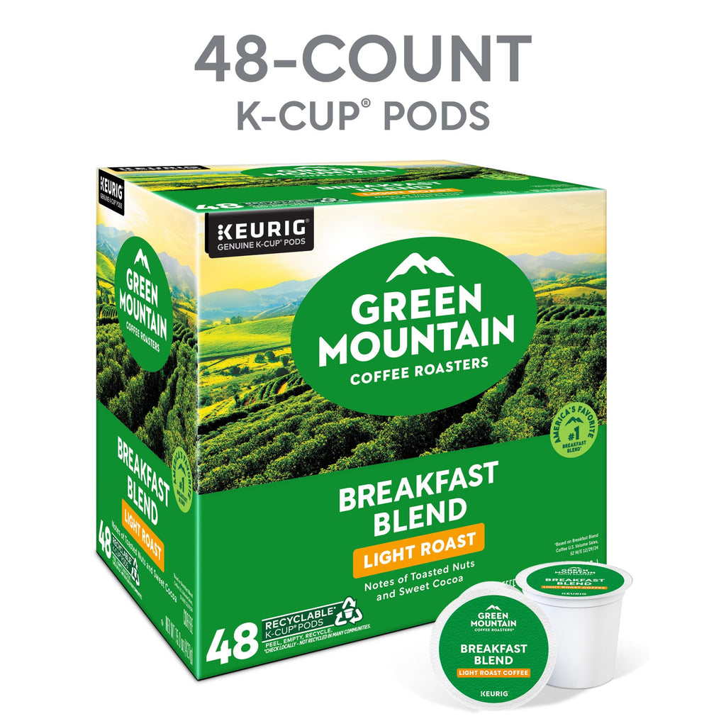 Green Mountain Breakfast Blend Coffee, K-Cup Pods, 48 Count