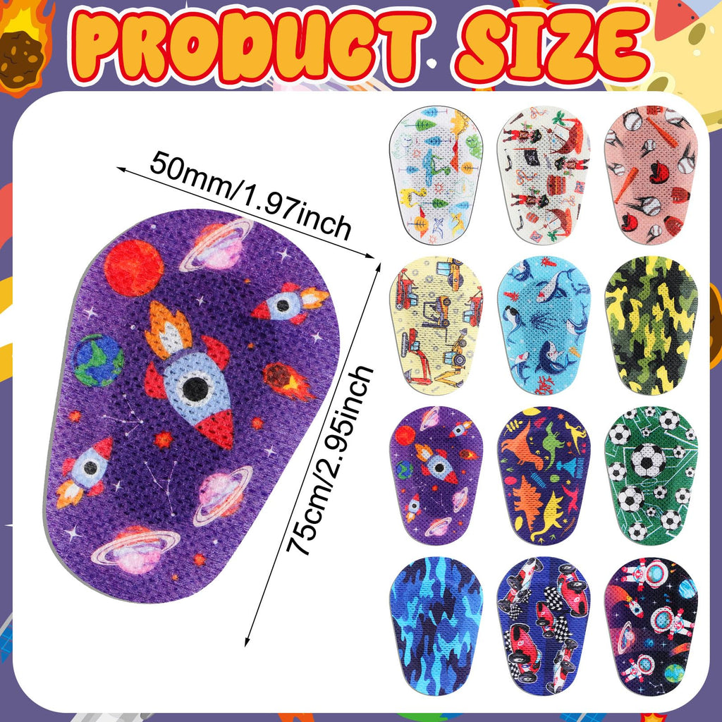 120 Pcs Adhesive Eye Patches for Kids Boys, 12 Styles Eye Patches Cute Boys Toddler Patch Bandages