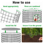 Hi Sasara 5 Sets Wire Plant Protectors Cage with Staples,11.8" Dia x 11.8" H,Plant Protector with Round Lids to Keep Animals Out,Wire Plant Protector Cage for Plants Vegetables Flower