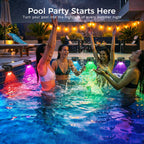LAFULIT Solar Pool Side Lights, 8 Pack Solar Pool Wall Lights for Above Ground & Inground Pools, 5 Colors & Dynamic Modes, Auto On at Night, IP65 Waterproof, LED Pool Edge Lights for Party Deck Fence
