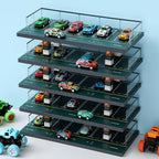 Seenelling Hot Diecast Wheels Parking Garage 1/64 Scale Model Toy Car Display Garage Hot Diecast Wheels Storage Display Case with 5 Levels 30 Parking Spaces Maximum 50 Cars for Adult Son Grandson Gift