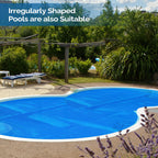 VINGLI 12Mil Solar Pool Cover, Rectangle Solar Blanket-Heavy Duty Solar Pool Cover for Above Ground Pool-Pool Solar Cover for Inground Pool (Blue, 18' Round)