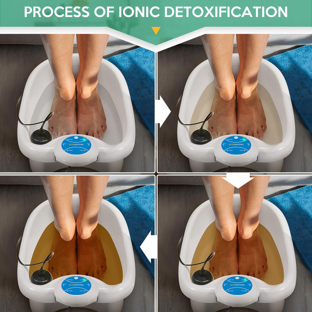 veicomtech Ionic Foot Bath Detox Machine - Detox Foot Spa System for Home, Salon, Spa Club with 2 Arrays and 100 Tub Liners