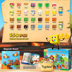 Magnetic Blocks - 150PCS Magnetic Board Building Toys for Boys Age 3-5 4-8 8-12, Kids Toys Build Mine Magnet World & Birthday Gifts for Kids Ages 3-12