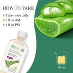 AloeCure USDA Organic Aloe Vera Juice Grape Flavor, Made Within 12 Hours of Harvest - Pure Aloe Vera Digestive & Immune Health Supplement, Helps Maintain Balanced Stomach Acidity, 16.7oz x 2 Btls