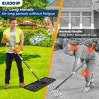 Lawn Leveling Rake 30"x10" for Lawn Care - 72" Extendable Stainless Steel Handle with Ergonomic Grip | Professional Grass Leveling Tool for Golf Courses, Soccer Fields, Backyard Turf Maintenance