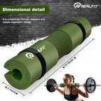 NEALFIT Barbell Pad Squat Pad for Squats���Squat Bar Pad���Great for Weightlifting,Lunges and Hip Thrusts���Foam Sponge Pad���Fit Standard and Olympic Bars Perfectly (Army Green)