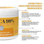 Arnica 35 Arnica Body Massage Gel – Water-Based Cosmetic Massage Gel with Arnica Montana, Fast-Absorbing Lightweight Texture, Non-Greasy Feel, Dermatologically Tested, 16.9 fl oz