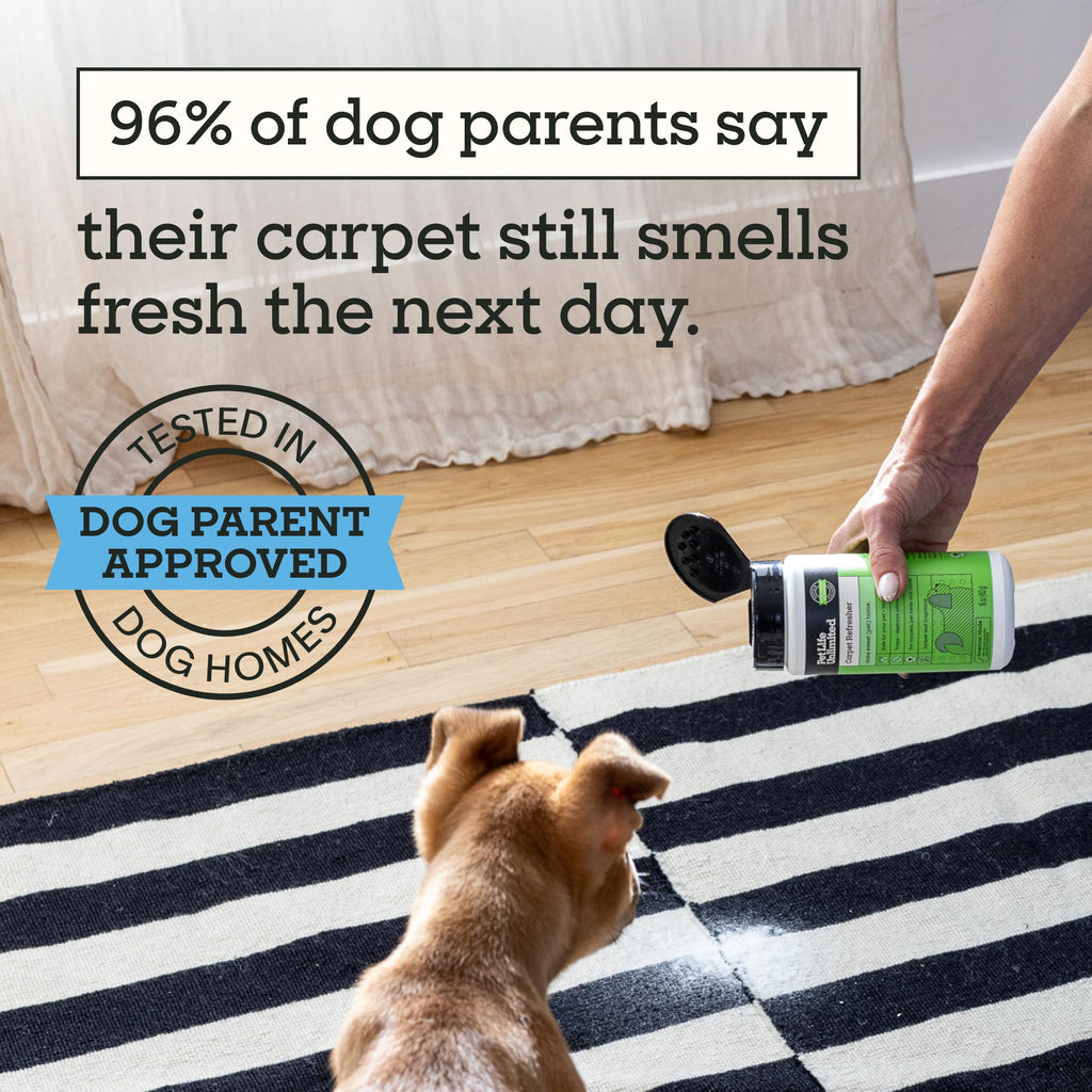 Pet Life Unlimited Carpet Deodorizer Powder, 16 oz, Strong Pet Odor Eliminator & Carpet Freshener, Plant-Based Juniper Leaf Scent, Pet Safe (Pack of 3)