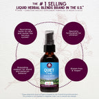 WishGarden Herbs Quiet Time for Kids, Organic Herbal Calming Tincture with Passionflower, Milky Oat & Skullcap, Eases Tantrums, Soothes Overstimulated Kids, Supports Bedtime Calm, Liquid Drops, 2oz