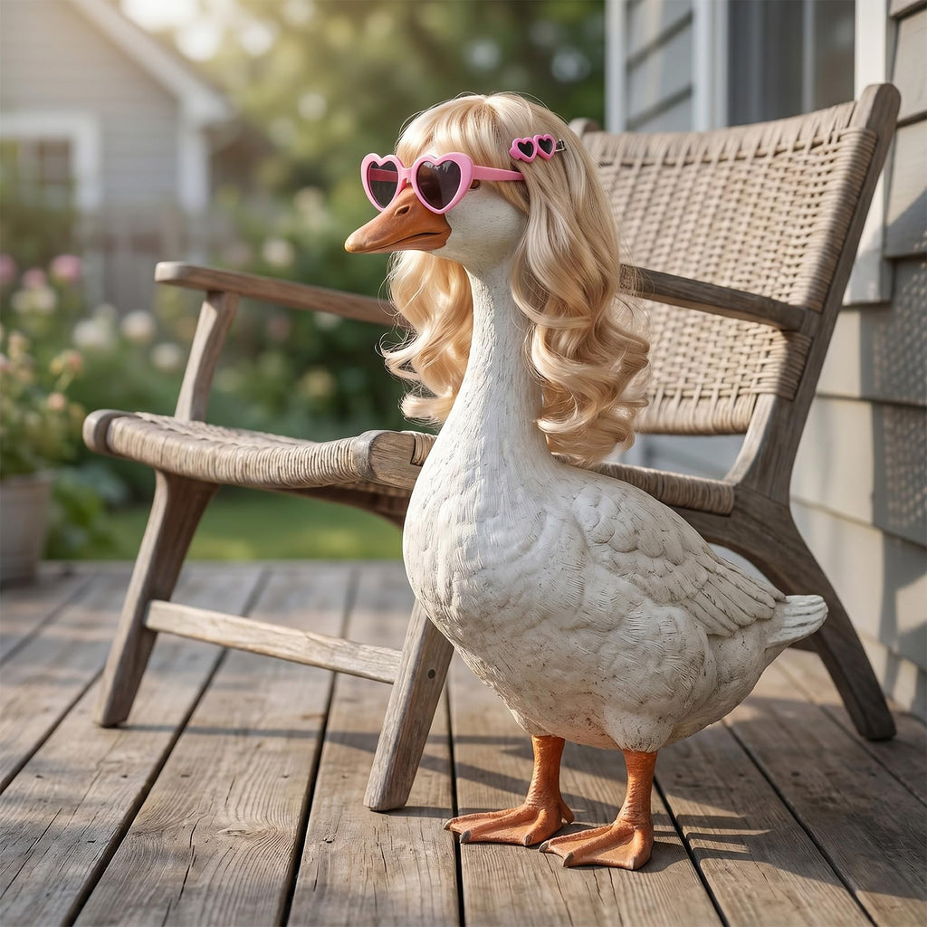 YFFSQXH 3 Styles Porch Goose Wig Set for 17/23 Inch Lawn Goose Statue