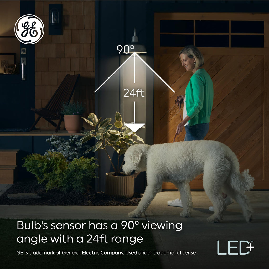 GE LED+ Motion LED Light Bulbs, PAR38 Outdoor Security Floodlights, 15W, Warm White (3 Pack)